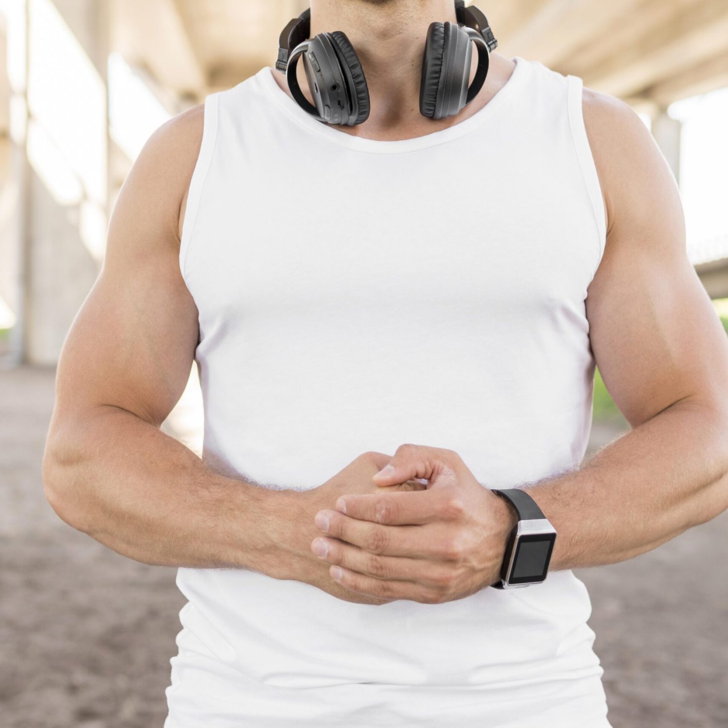 white gym t shirt